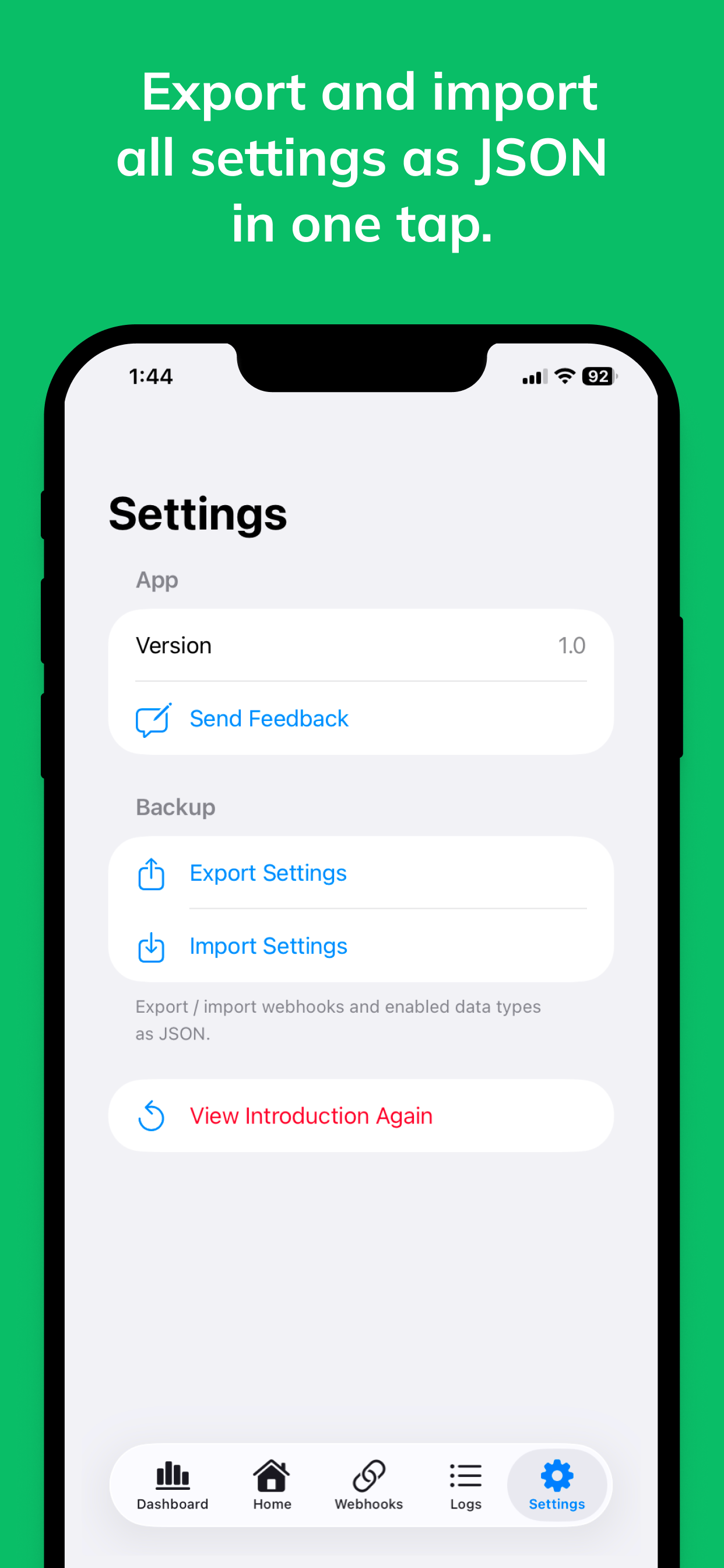 Health Webhook iOS screenshot 6
